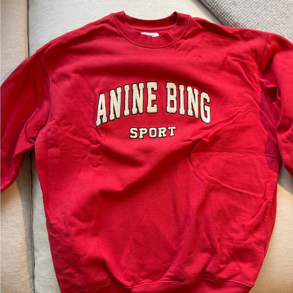 Red Crewneck Oversized Sweatshirt - Picture 4 of 5